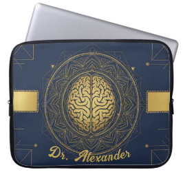 Elegant Neurology Gold Brain Anatomy | Professiona ラップトップスリーブ