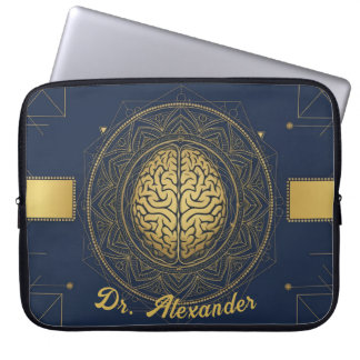 Elegant Neurology Gold Brain Anatomy | Professiona ラップトップスリーブ