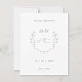 Elegant & Neutraal Uitnodiging Voor Huwelijk ノートカード (正面)