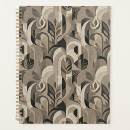 Elegant Neutral Abstract Geometric Notebook  プランナー手帳