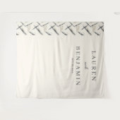 Elegant Neutral Abstract Lines タペストリー (正面(横))