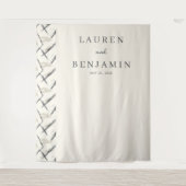 Elegant Neutral Abstract Lines タペストリー (正面)