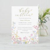 Elegant Neutral Baby in Bloom Baby Shower 招待状 (スタンド正面)