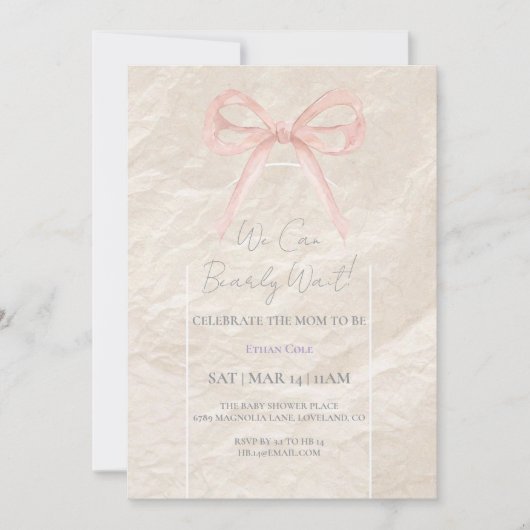 Elegant Neutral Baby Shower Invitation – Minimalis (正面)