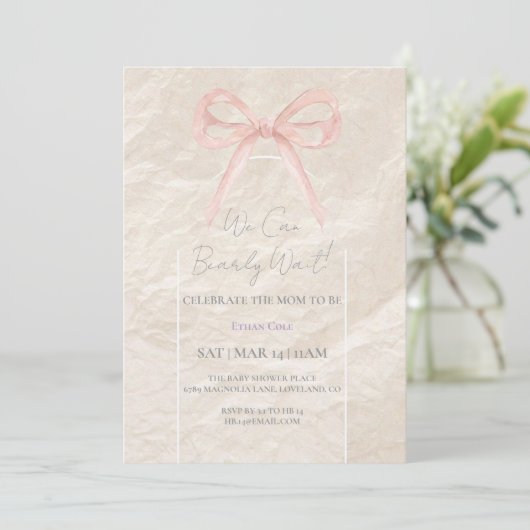 Elegant Neutral Baby Shower Invitation – Minimalis (スタンド正面)