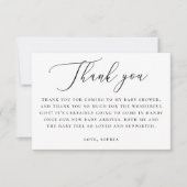 Elegant Neutral Baby Shower | Minimalist Script サンキューカード (正面)