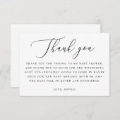 Elegant Neutral Baby Shower | Minimalist Script サンキューカード (正面/裏面)
