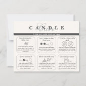 Elegant Neutral Beige Candle Care Instruction サンキューカード (正面)