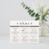 Elegant Neutral Beige Candle Care Instruction サンキューカード (スタンド正面)