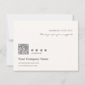 Elegant Neutral Beige Candle Care Instruction サンキューカード (裏面)