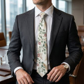 Elegant Neutral Botanical Boho Pampas ネクタイ