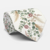 Elegant Neutral Botanical Boho Pampas ネクタイ (ロール)