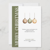 Elegant neutral Christmas baubles greeting card シーズンカード (正面)