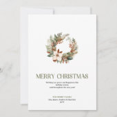Elegant Neutral Christmas Wreath Minimal Holiday  シーズンカード (正面)