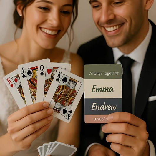 Elegant Neutral Color Wedding /Personalized Couple トランプ