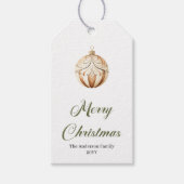 Elegant Neutral Editable Christmas Bauble Gift Tag ギフトタグ (正面)