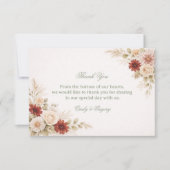 Elegant Neutral Floral Appreciation サンキューカード (正面)