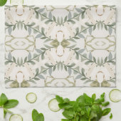 Elegant Neutral Floral Pattern キッチンタオル (折り畳み)