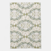 Elegant Neutral Floral Pattern キッチンタオル (縦)