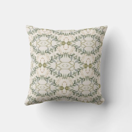 Elegant Neutral Floral Pattern クッション (裏面)