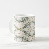 Elegant Neutral Floral Pattern コーヒーマグカップ (正面左)