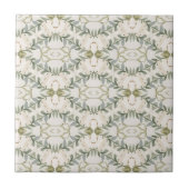 Elegant Neutral Floral Pattern タイル (正面)