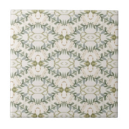Elegant Neutral Floral Pattern タイル