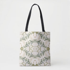 Elegant Neutral Floral Pattern トートバッグ