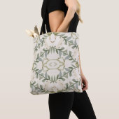 Elegant Neutral Floral Pattern トートバッグ (クローズアップ)