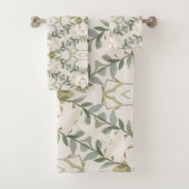 Elegant Neutral Floral Pattern バスタオルセット (インサイチュ)