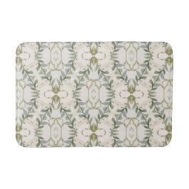 Elegant Neutral Floral Pattern バスマット