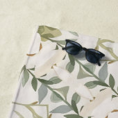 Elegant Neutral Floral Pattern ビーチタオル (インサイチュ)