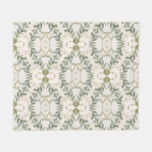 Elegant Neutral Floral Pattern フリースブランケット (正面(横))