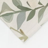 Elegant Neutral Floral Pattern フリースブランケット (角)
