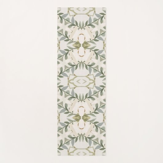 Elegant Neutral Floral Pattern ヨガマット (正面)