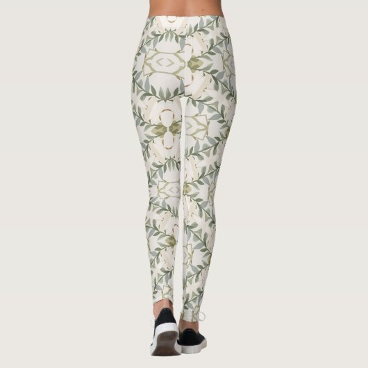 Elegant Neutral Floral Pattern レギンス (裏面)