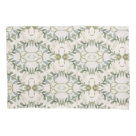 Elegant Neutral Floral Pattern 枕カバー (正面)