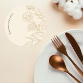 Elegant Neutral Floral Wedding Coaster ラウンドペーパーコースター
