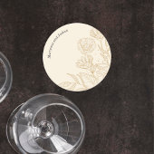 Elegant Neutral Floral Wedding Coaster ラウンドペーパーコースター