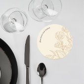 Elegant Neutral Floral Wedding Coaster ラウンドペーパーコースター