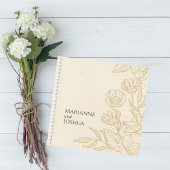 Elegant Neutral Floral Wedding Guest Book ノートブック