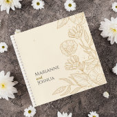 Elegant Neutral Floral Wedding Guest Book ノートブック