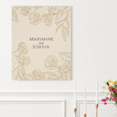 Elegant Neutral Floral Wedding Poster ポスター