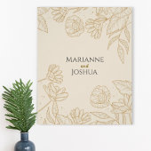 Elegant Neutral Floral Wedding Poster ポスター