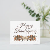 Elegant Neutral “Happy Thanksgiving” Postcard シーズンポストカード (スタンド正面)