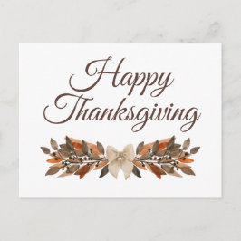 Elegant Neutral “Happy Thanksgiving” Postcard シーズンポストカード