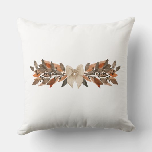 Elegant Neutral “Happy Thanksgiving” Throw Pillow クッション (裏面)