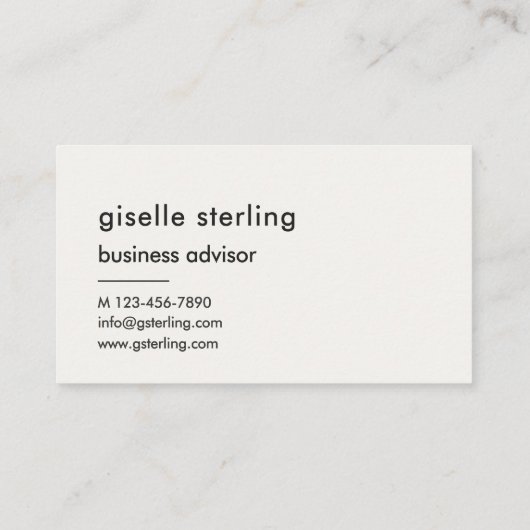 Elegant Neutral Luxury Modern Minimalist Monogram  名刺 (裏面)