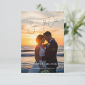 Elegant Neutral Magnolia Floral Wedding セーブザデート (スタンド正面)