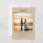 Elegant Neutral Magnolia Floral Wedding セーブザデート (裏面)